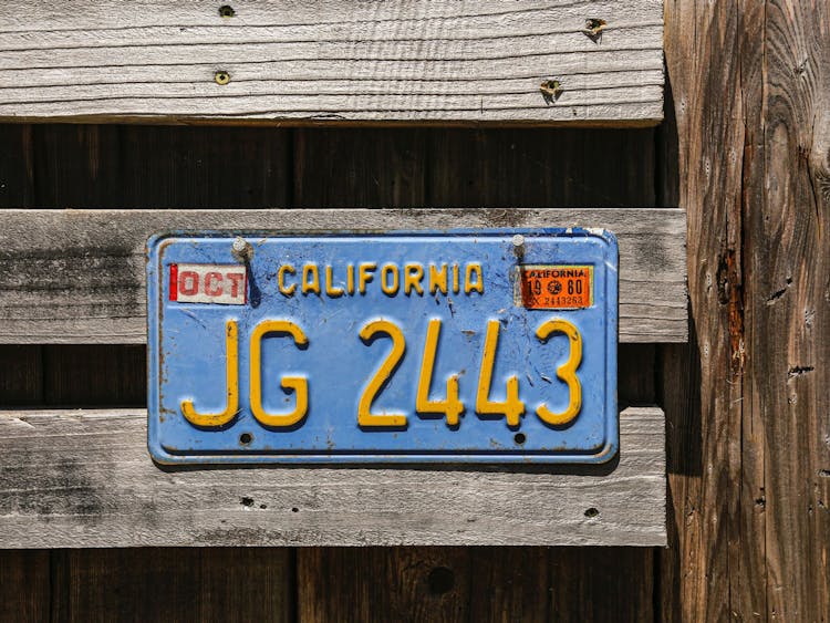 Californian Car License Plate